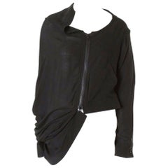 runway YOHJI YAMAMOTO SS2013 black asymmetric draped sleeve jacket S JP1