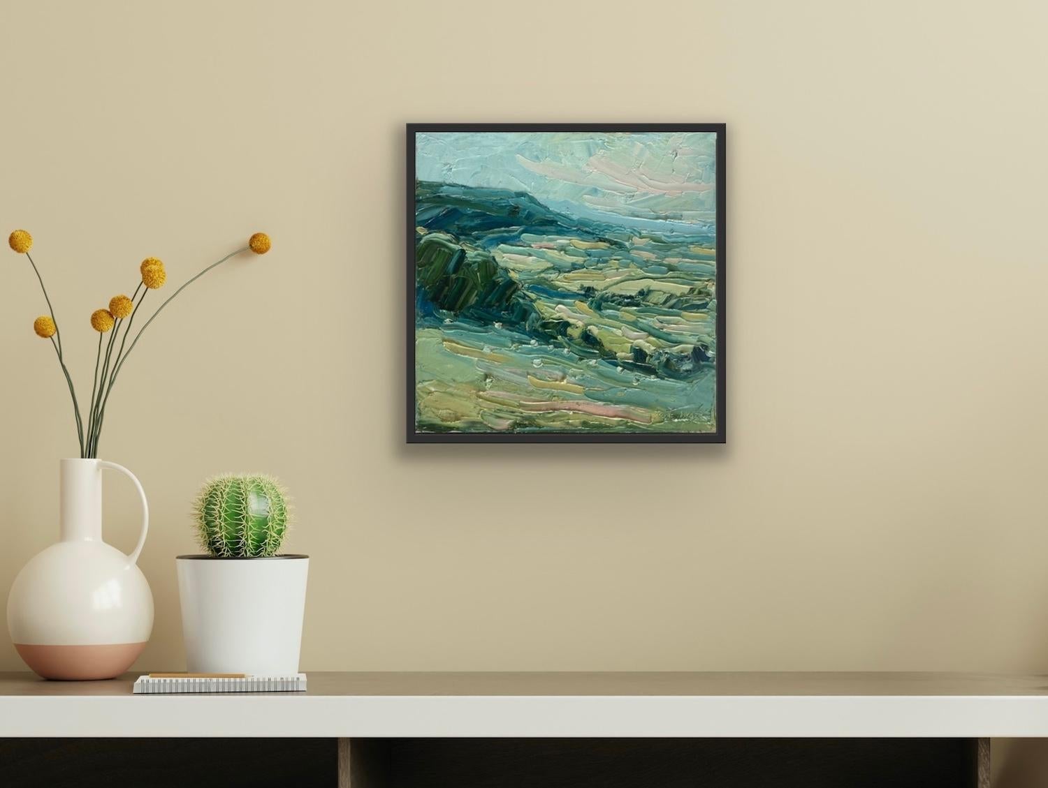 Stinchcombe Hill, Rupert Aker, Original painting, Landscape art, Oil on Canvas - Painting by Rupert Aker 
