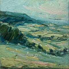 Peinture originale de Stinchcombe Hill, Rupert Aker, Art de paysage, huile sur toile