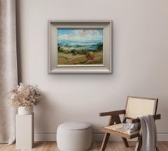 A Cotswold Harvest, Expressionist Landscape Painting, Contemporary Rural Art