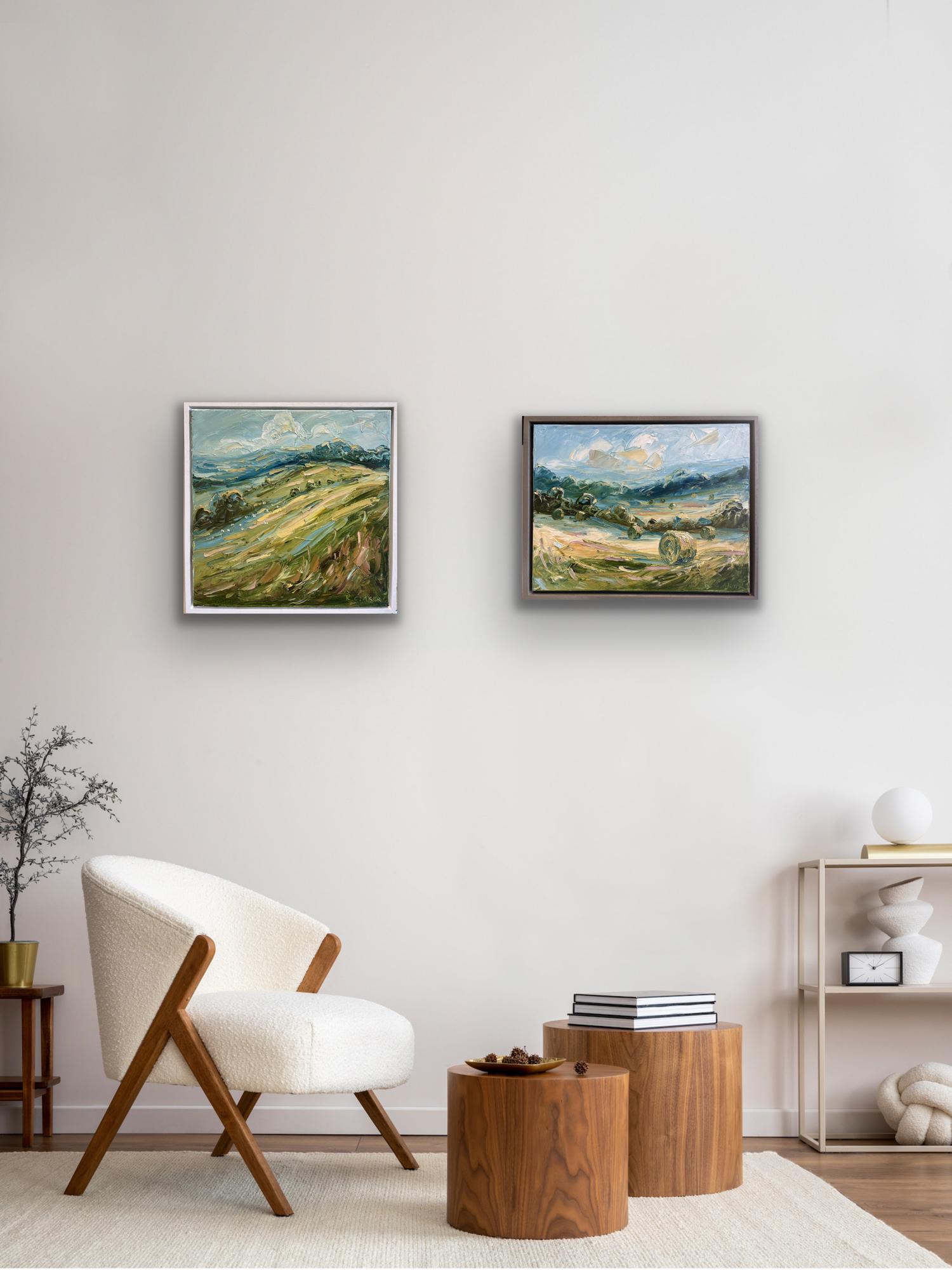 Bales, Windrush Valley 
Dover
s Hill, diptych, landscape, original painting