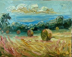 Big Bale Triptych, Original, Landscape, Cotswolds