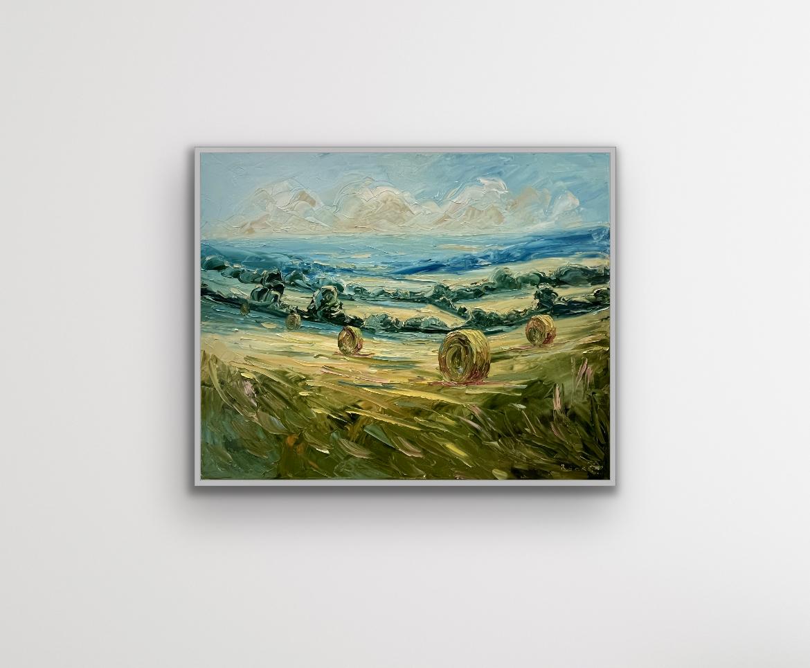 Tríptico Big Bale, Original, Paisaje, Cotswolds en venta 1