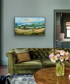 Big bales above Windrush - Original, landscape
