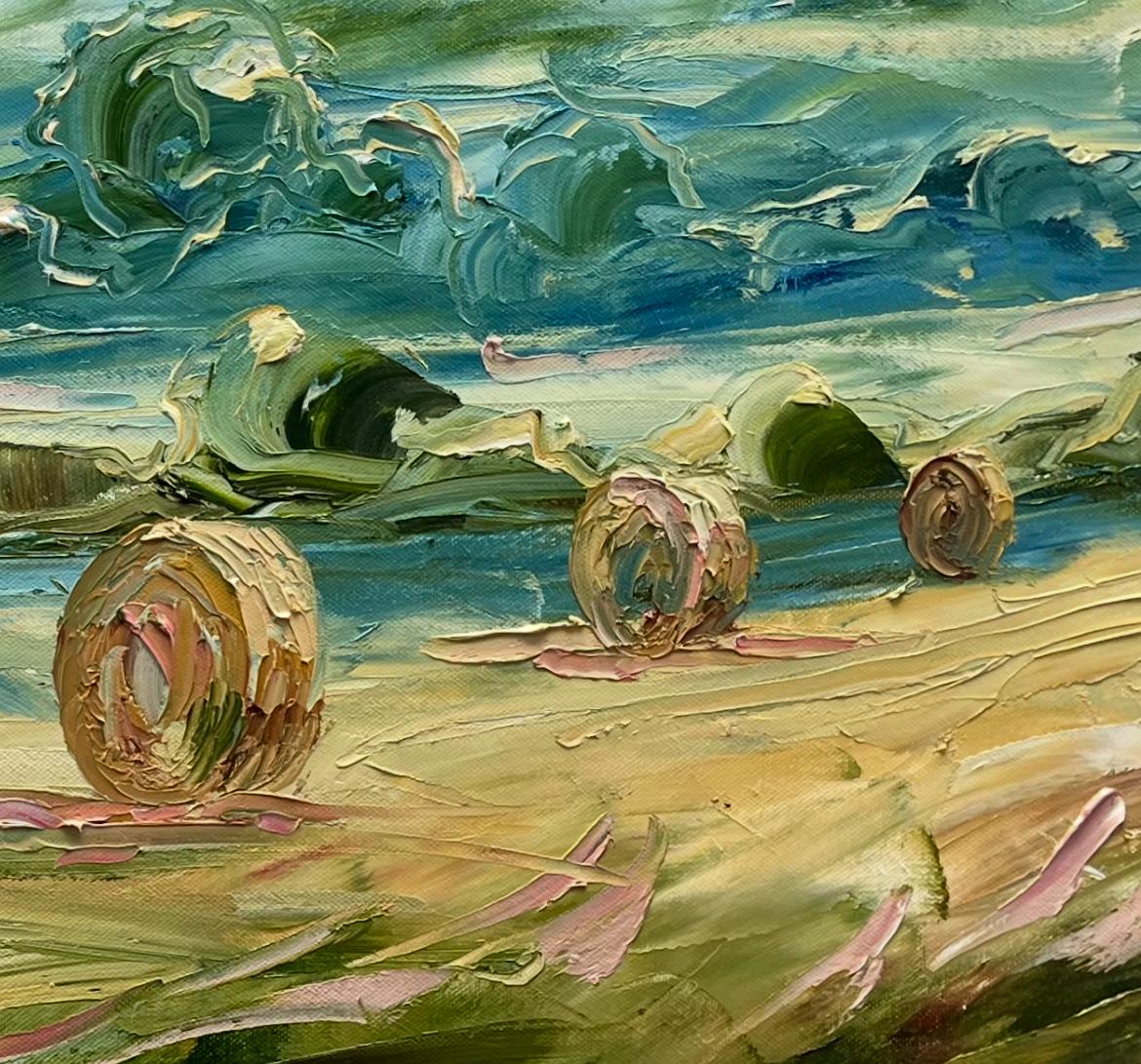 Un amplio paisaje de Cotswold en la época de la cosecha, sobre el valle de Windrush.

Rupert Aker es un artista de Cotswold afincado en Painswick, Gloucestershire.

He says 
