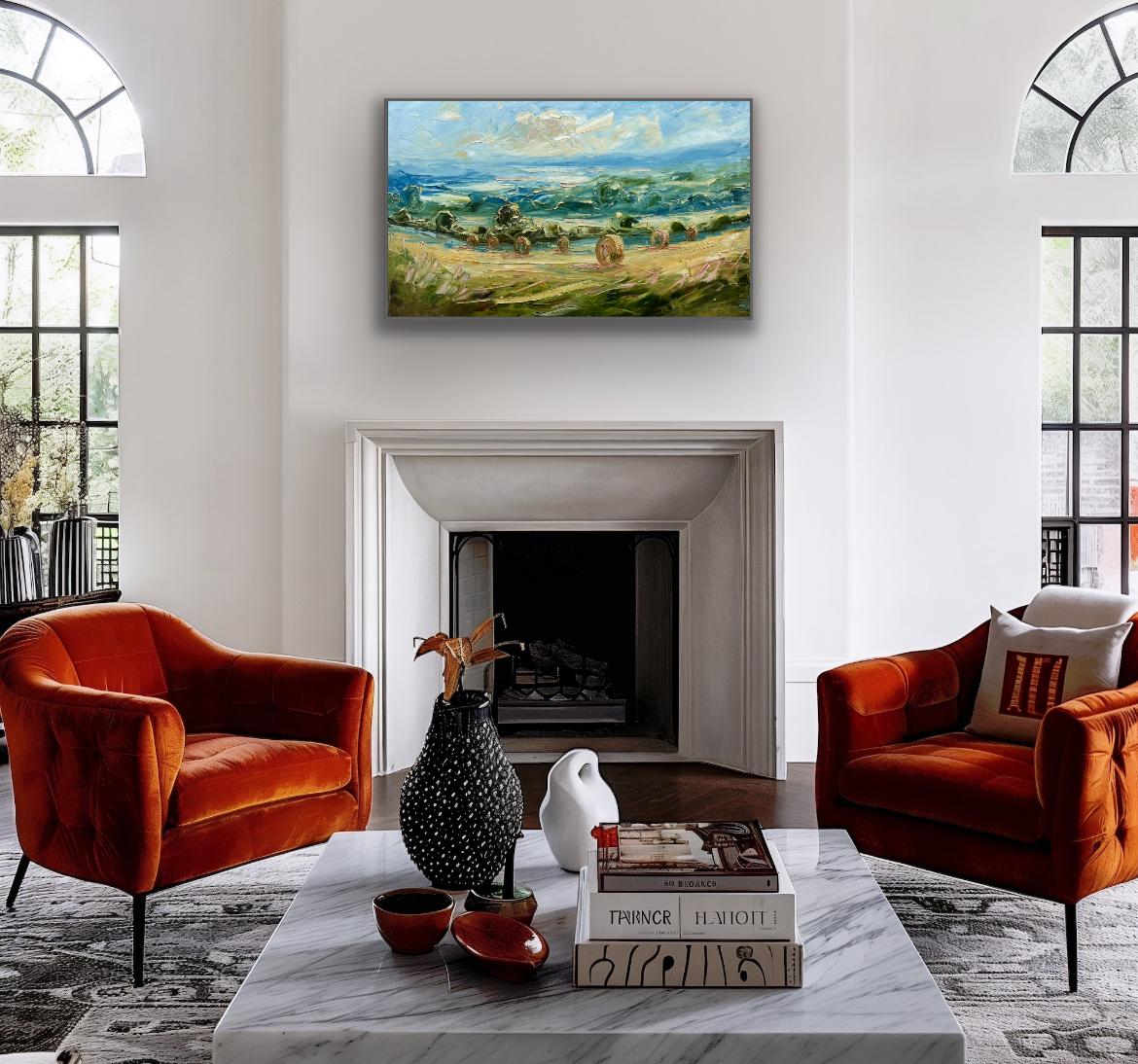 Grandes balas sobre Windrush - Original, paisaje en venta 3
