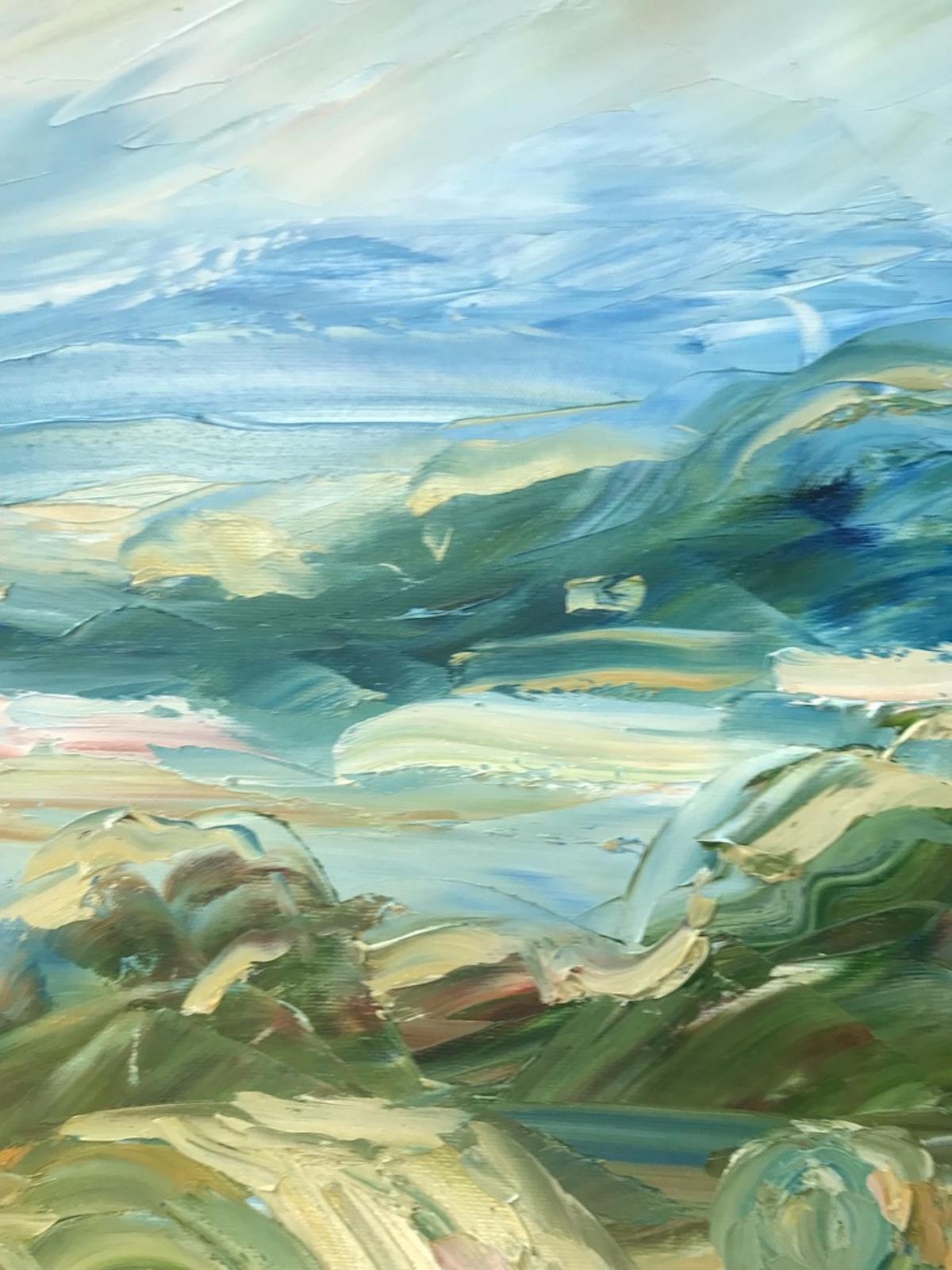 Big Bales July, Rupert Aker, contemporary landscape art, Original painting 6