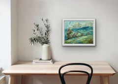 Burford da Barrington II, dipinto originale del Cotswold, opera d'arte su paesaggio morbido