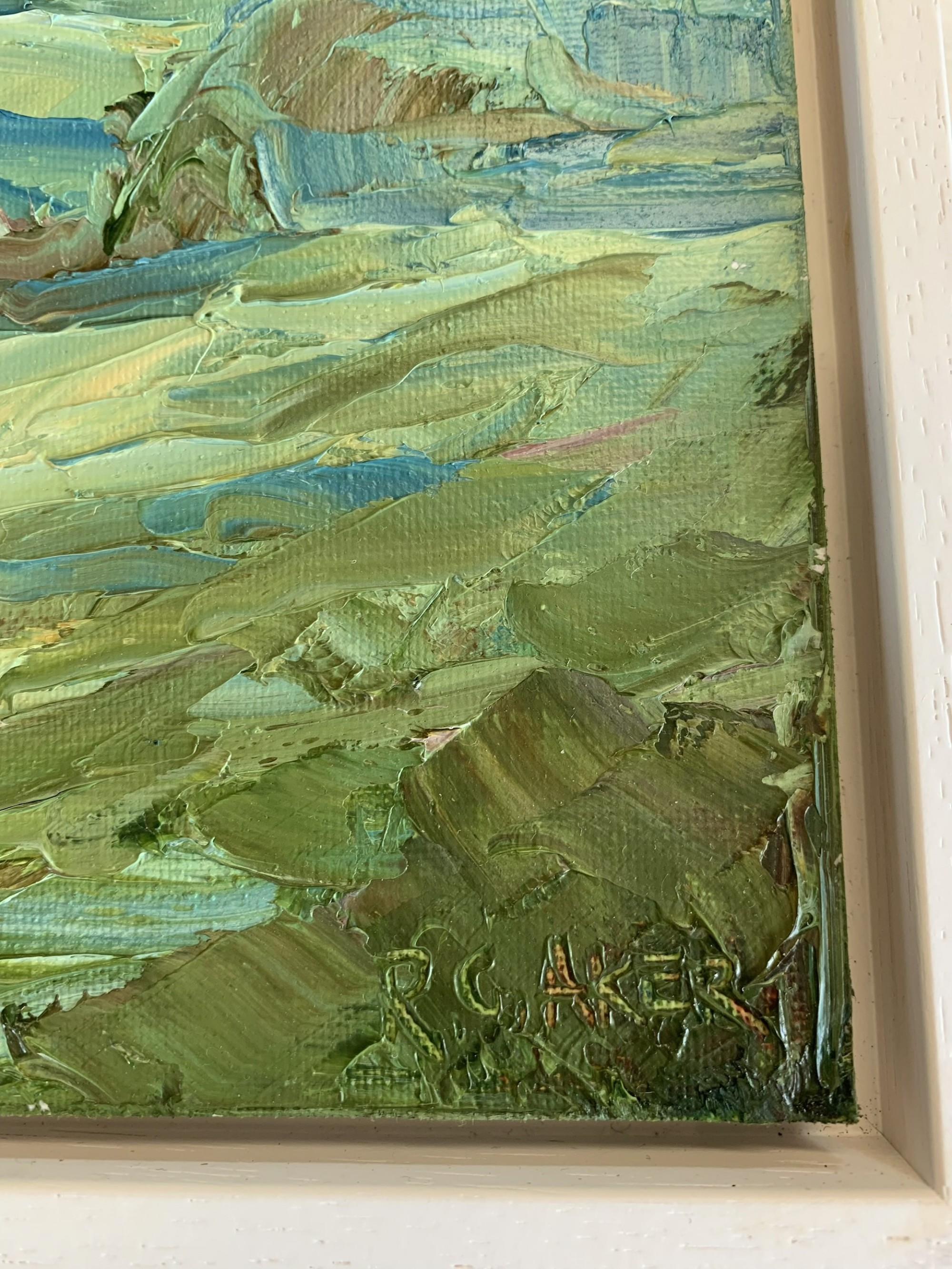 Burford from Barrington II, Original Cotswold Painting, Soft Landscape Artwork For Sale 1