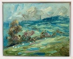 Burford from Barrington II , original landscape, abstract art, impressionistic 