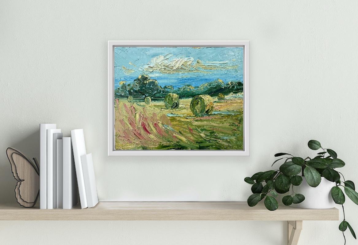 Set von 2 Cotswold Bales I & II, Originalgemälde, Landschaft im Angebot 10