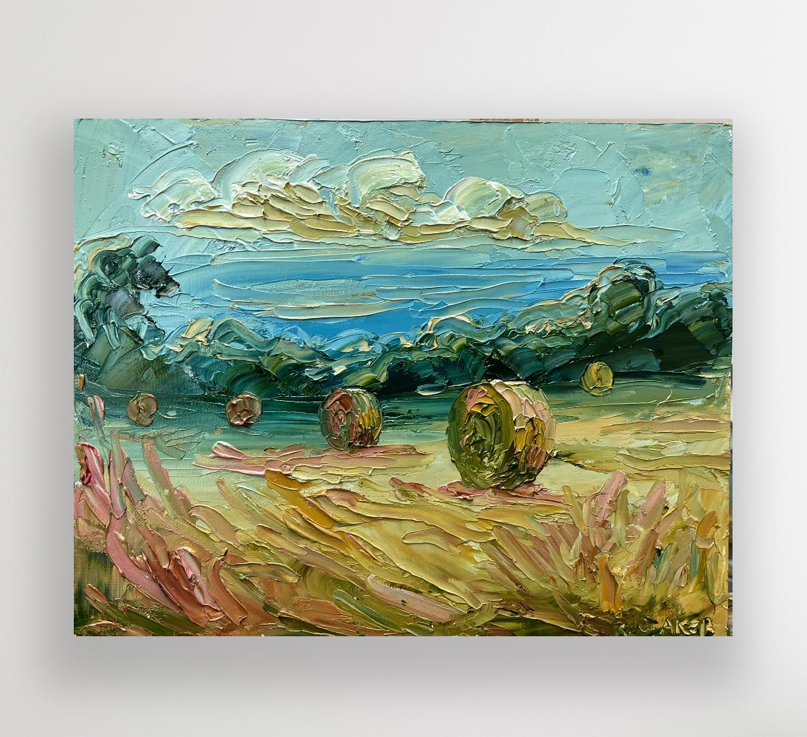 Sommerliches Ölgemälde mit großen Ballen in den Cotswolds.

Ölfarbe auf Leinwand
28 H x 33 B x 3 T cm (11,02 x 12,99 x 1,18 Zoll)
Verkauft gerahmt

Bildgröße:
Höhe: 25cm (9.84 in)
Breite: 30 cm (11,81 Zoll)

Komplette Größe des ungerahmten