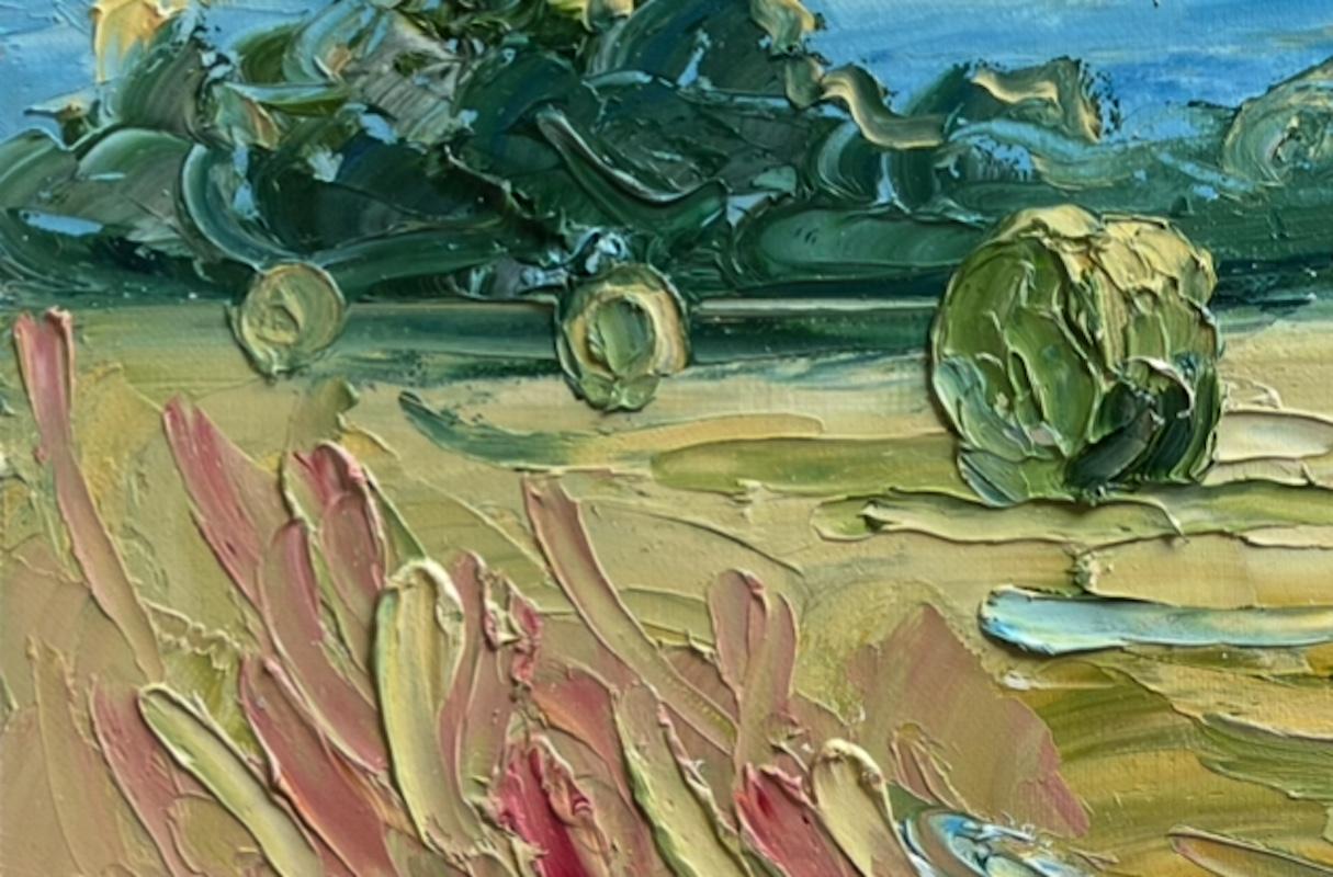 Cotswold Bales II, Originalgemälde, Landschaft im Angebot 2