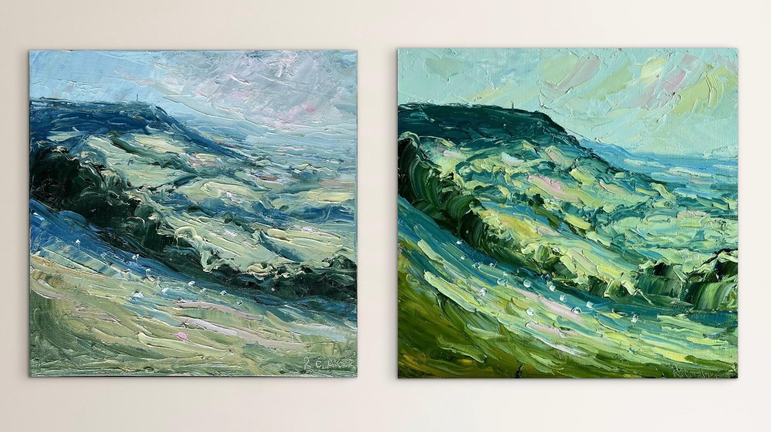 Landscape Painting de Rupert Aker - De Stinchcombe Hill, por la mañana Light y Stinchcombe Hill, por la tarde Díptico