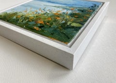 Montbretia sopra New Quay, Rupert Aker, dipinto originale di paesaggio costiero