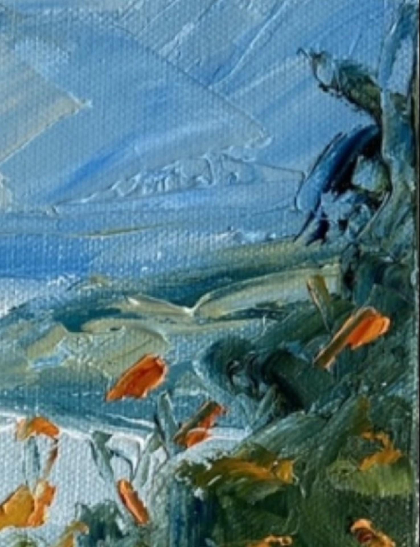 Montbretia Au-dessus du Nouveau Quay, Rupert Aker, peinture originale de paysage côtier en vente 7