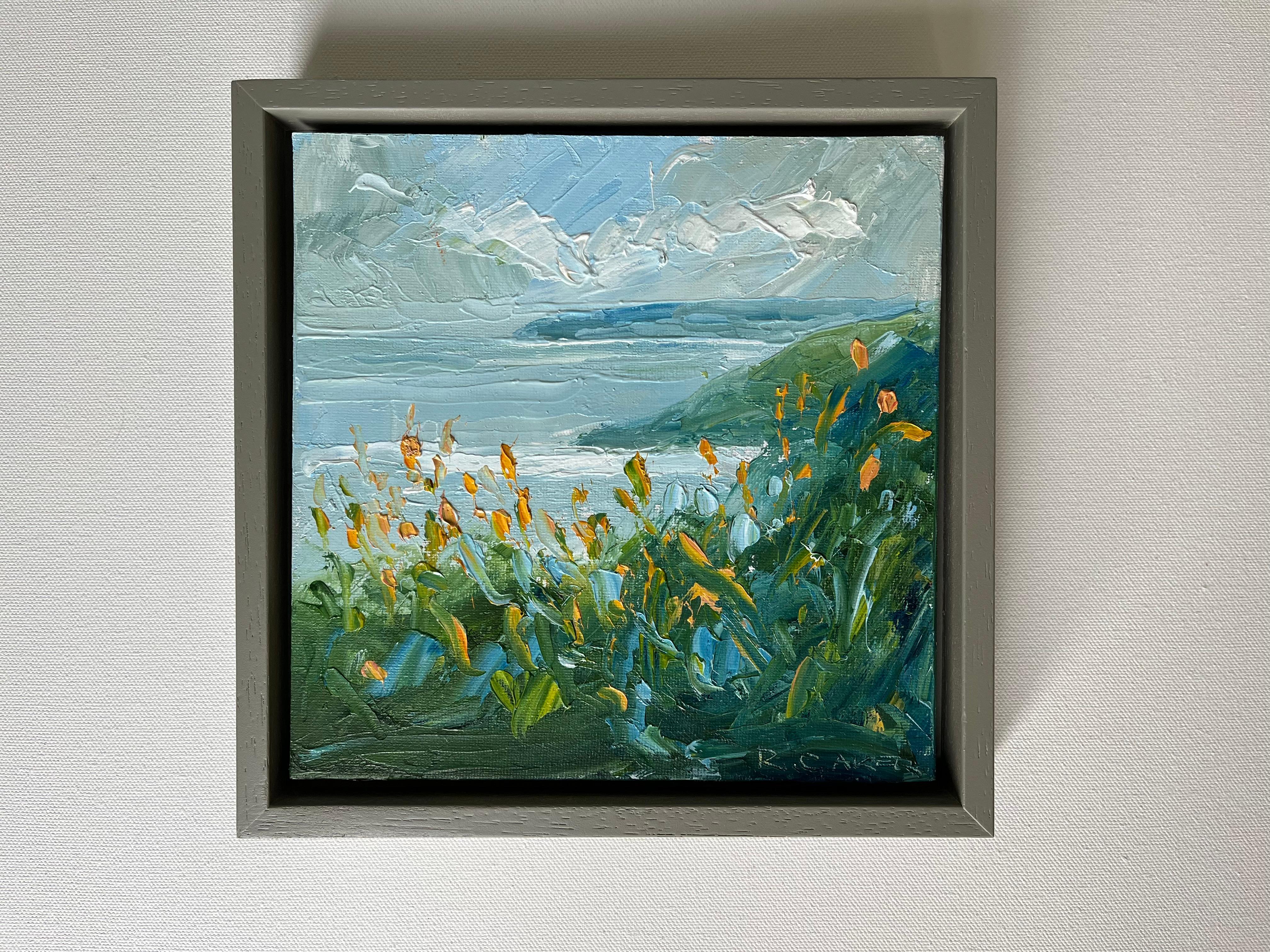 Montbretia, seascape, landscape, nature, impressionist  - Painting by Rupert Aker