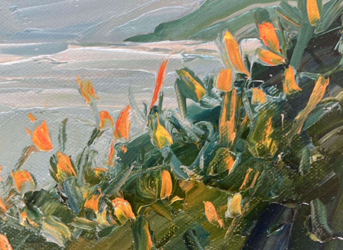 Orange Montbretia, Rupert Aker, Original painting, Landscape art, Botanical art For Sale 6