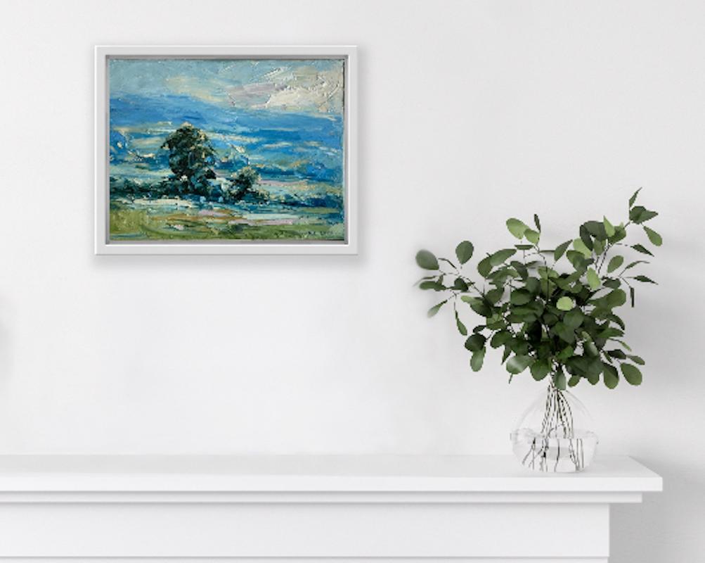Con vistas a Sheepscombe - Landscape Painting Azul de Rupert Aker