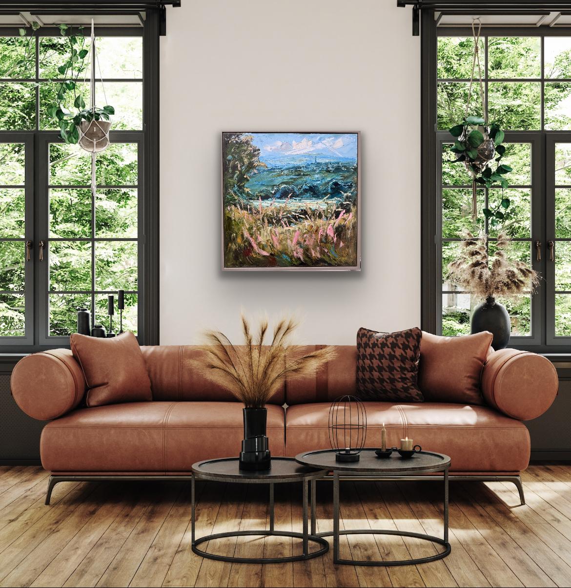 Atardecer en Painswick - Original, paisaje, Impresionista en venta 3