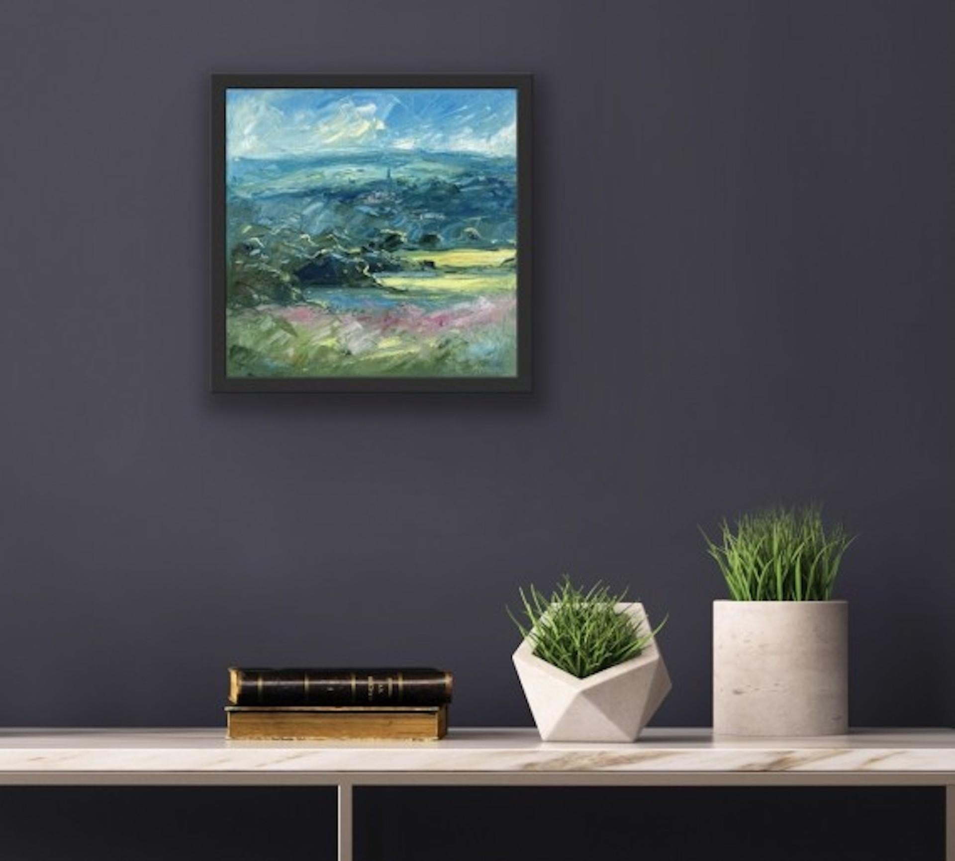 Painswick, Rupert Aker, Obra de arte asequible, Pintura original Paisaje de Cotswold en venta 2