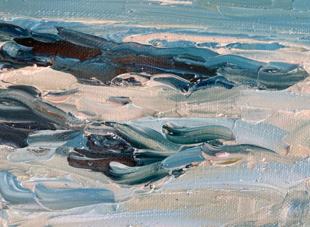 Peinture  l'huile sur toile  Polzeath Beach Rocks  de Rupert Aker, Art de paysage, 2022 en vente 3