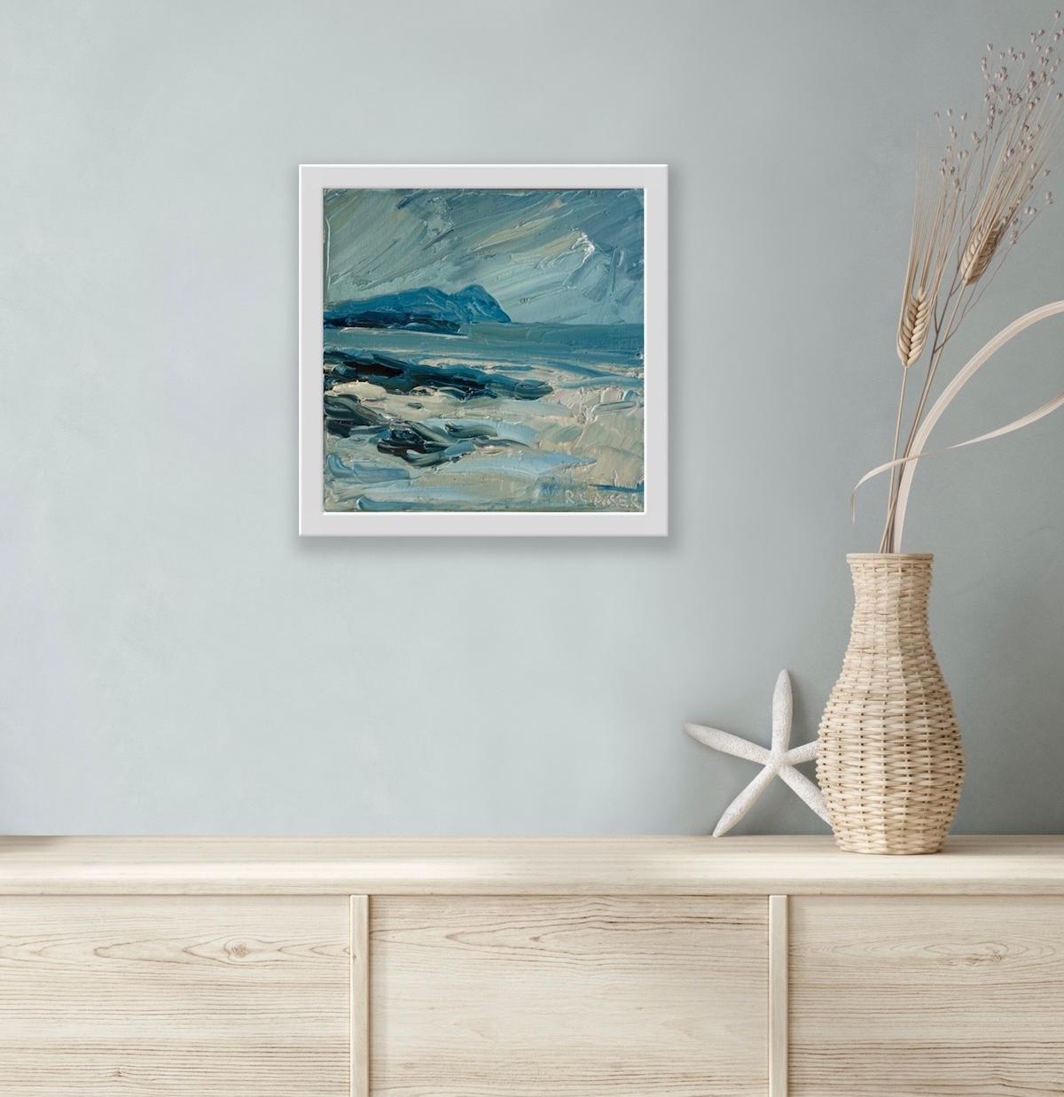 Polzeath Beach Rocks, Rupert Aker, Oil on Canvas, Landscape art, 2022 For Sale 4