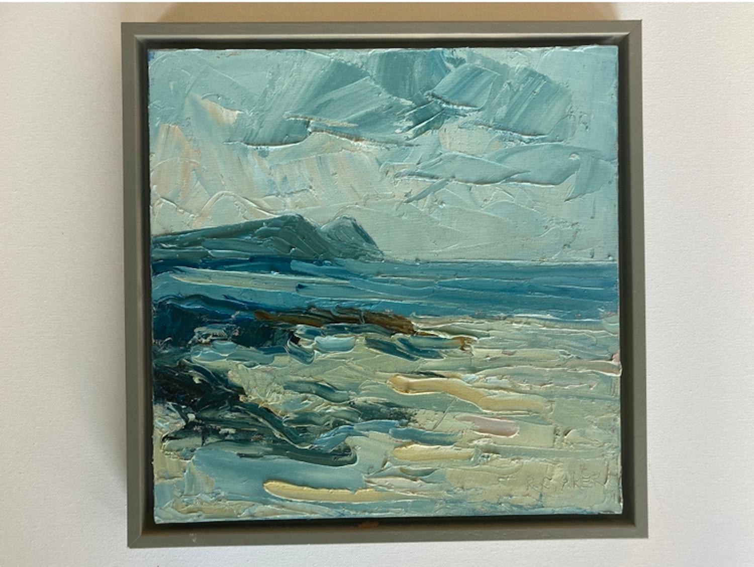 Polzeath Rocks, Rupert Aker, Art de paysage contemporain, huile sur toile, 2022 en vente 2