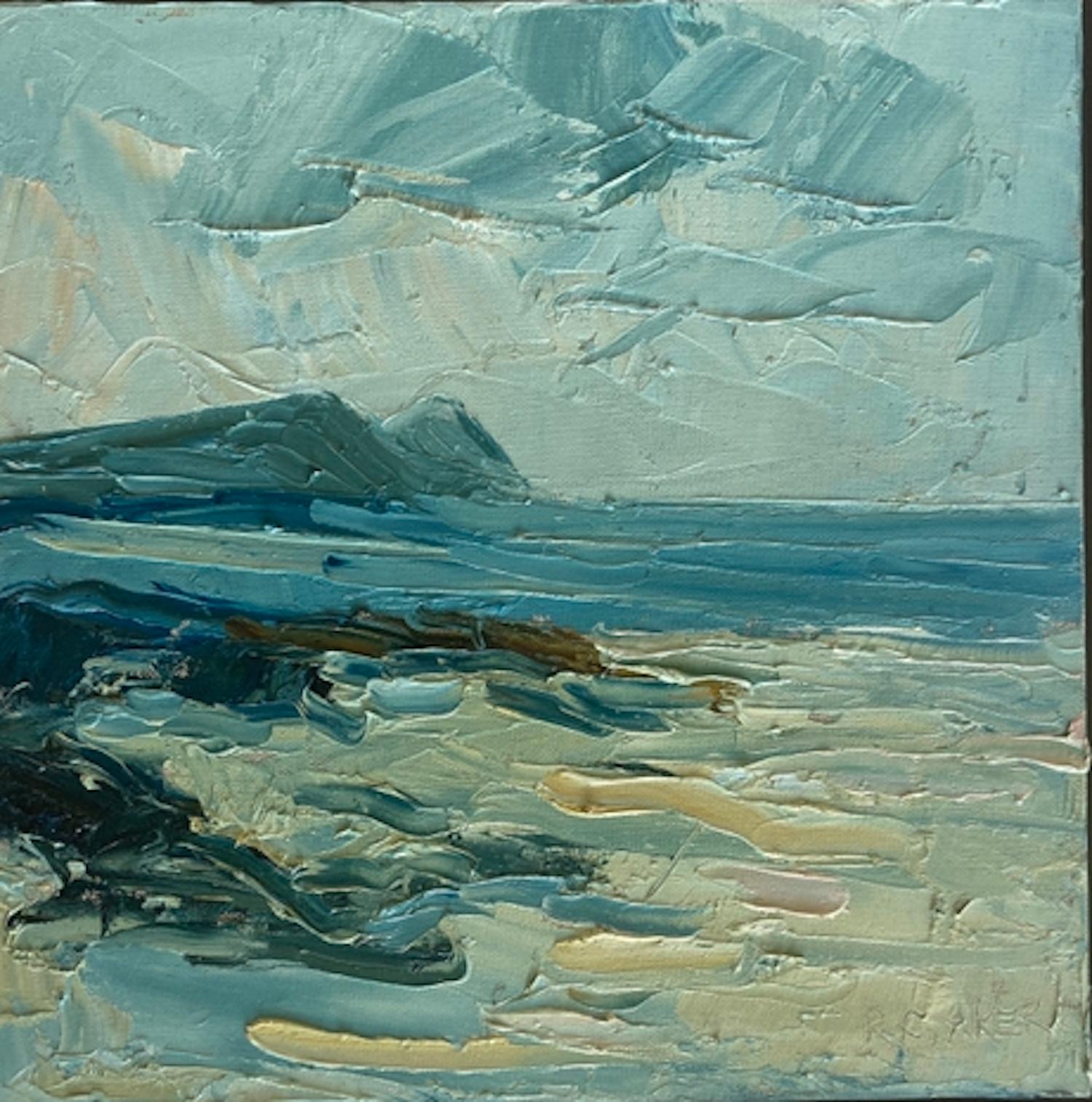 Polzeath Rocks, Rupert Aker, Contemporary Landscape art, Oil on Canvas, 2022