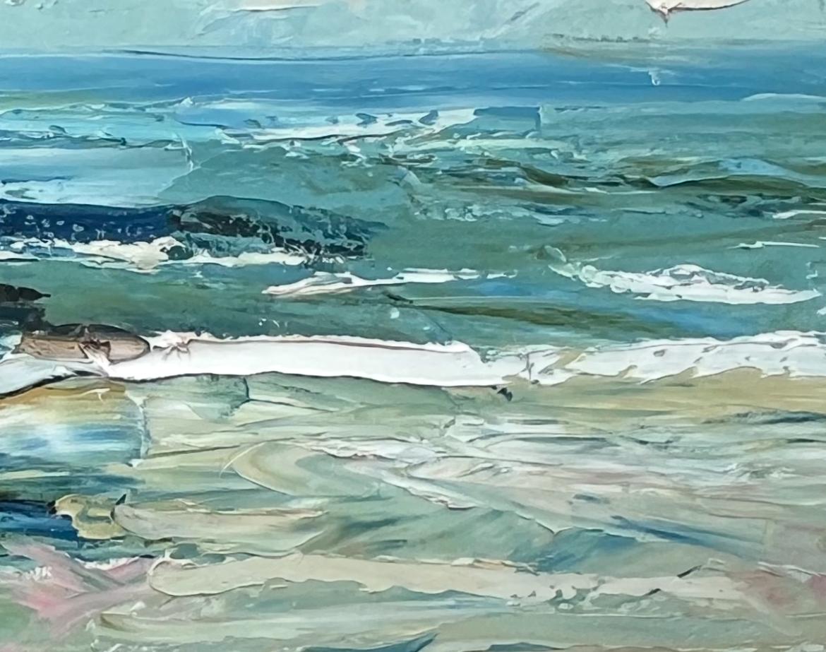 Polzeath, Primavera - Originale, Paesaggio marino, Impressionista, Spiaggia in vendita 4