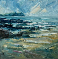 Polzeath, summer breeze, Original painting, landscape