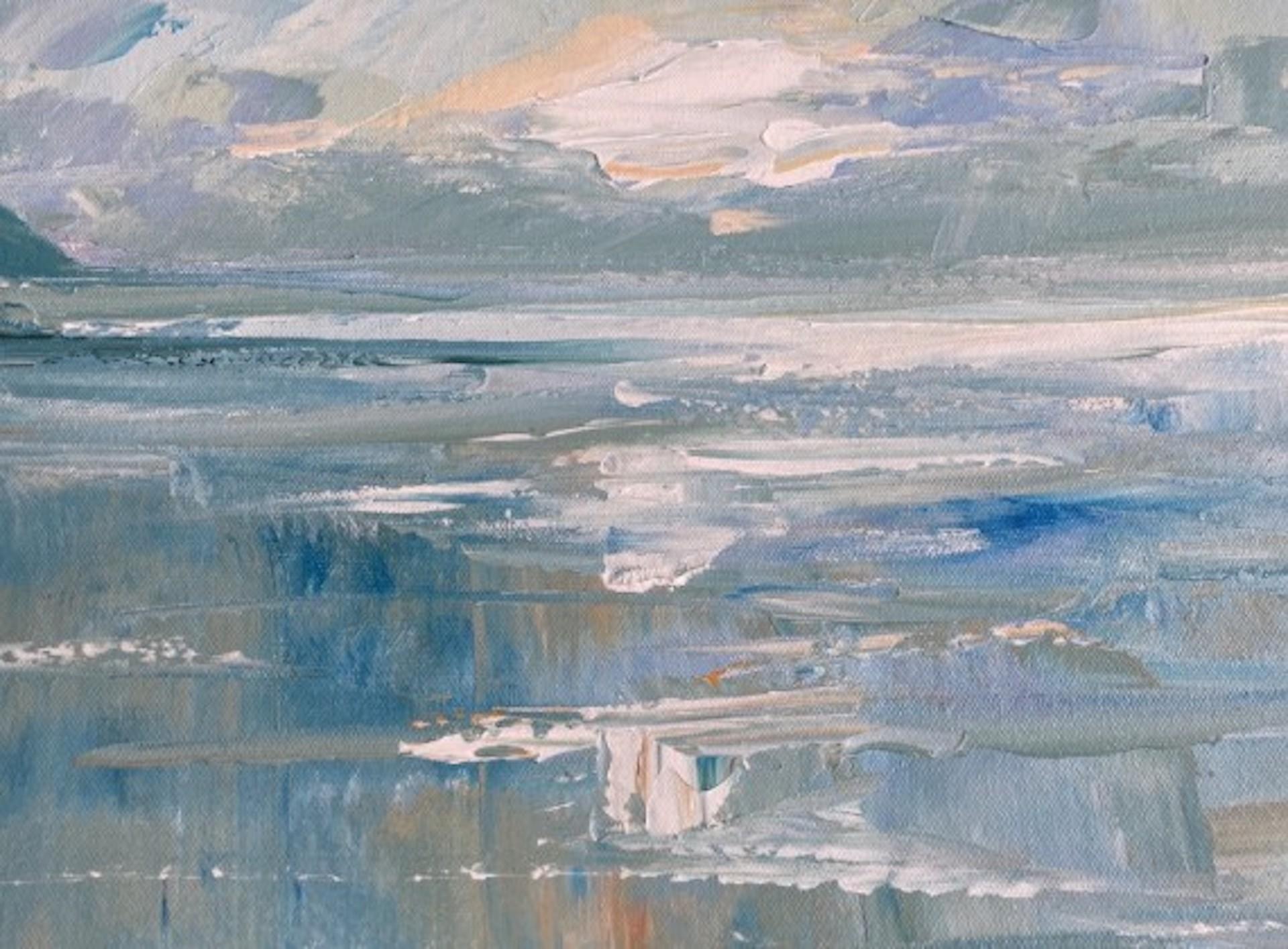 Peinture de paysage expressionniste originale de Rupert Aker représentant un coucher de soleil, Polzeath, Coast en vente 6