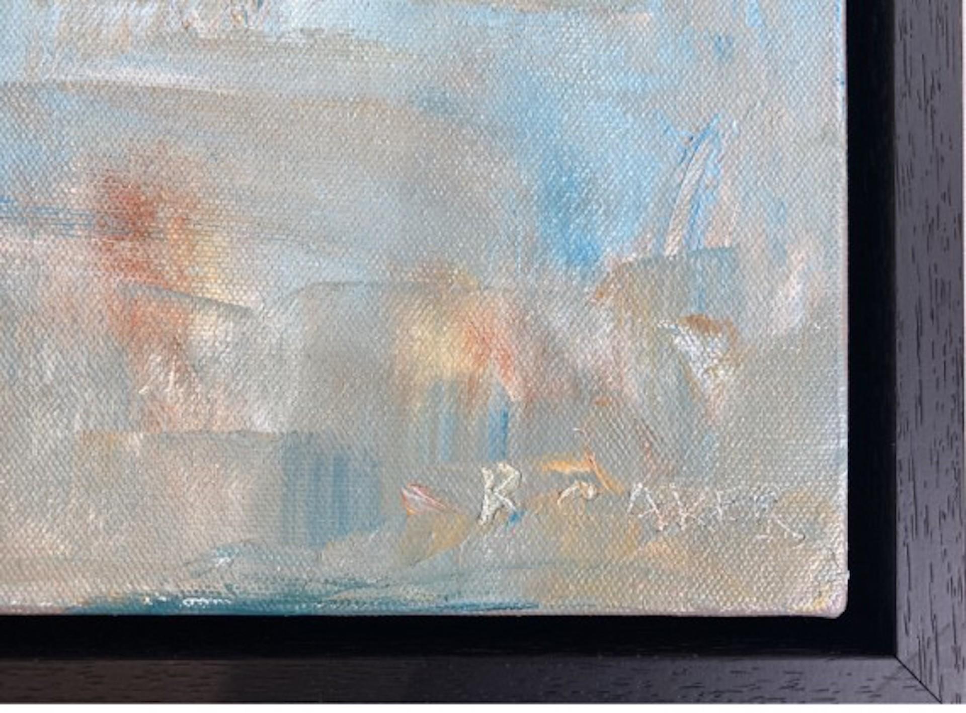 Peinture de paysage expressionniste originale de Rupert Aker représentant un coucher de soleil, Polzeath, Coast en vente 7