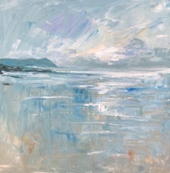 Polzeath, Sunset, Rupert Aker, Original Expressionist Landscape Painting, Coast