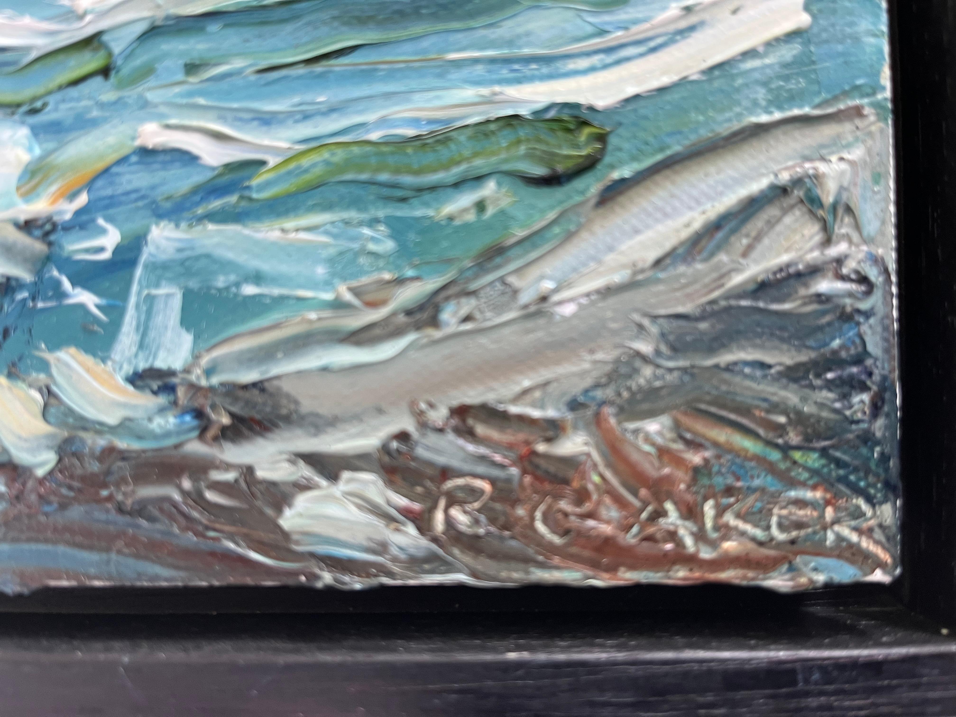 Polzeath, surfen, Originalgemälde, Landschaft – Painting von Rupert Aker