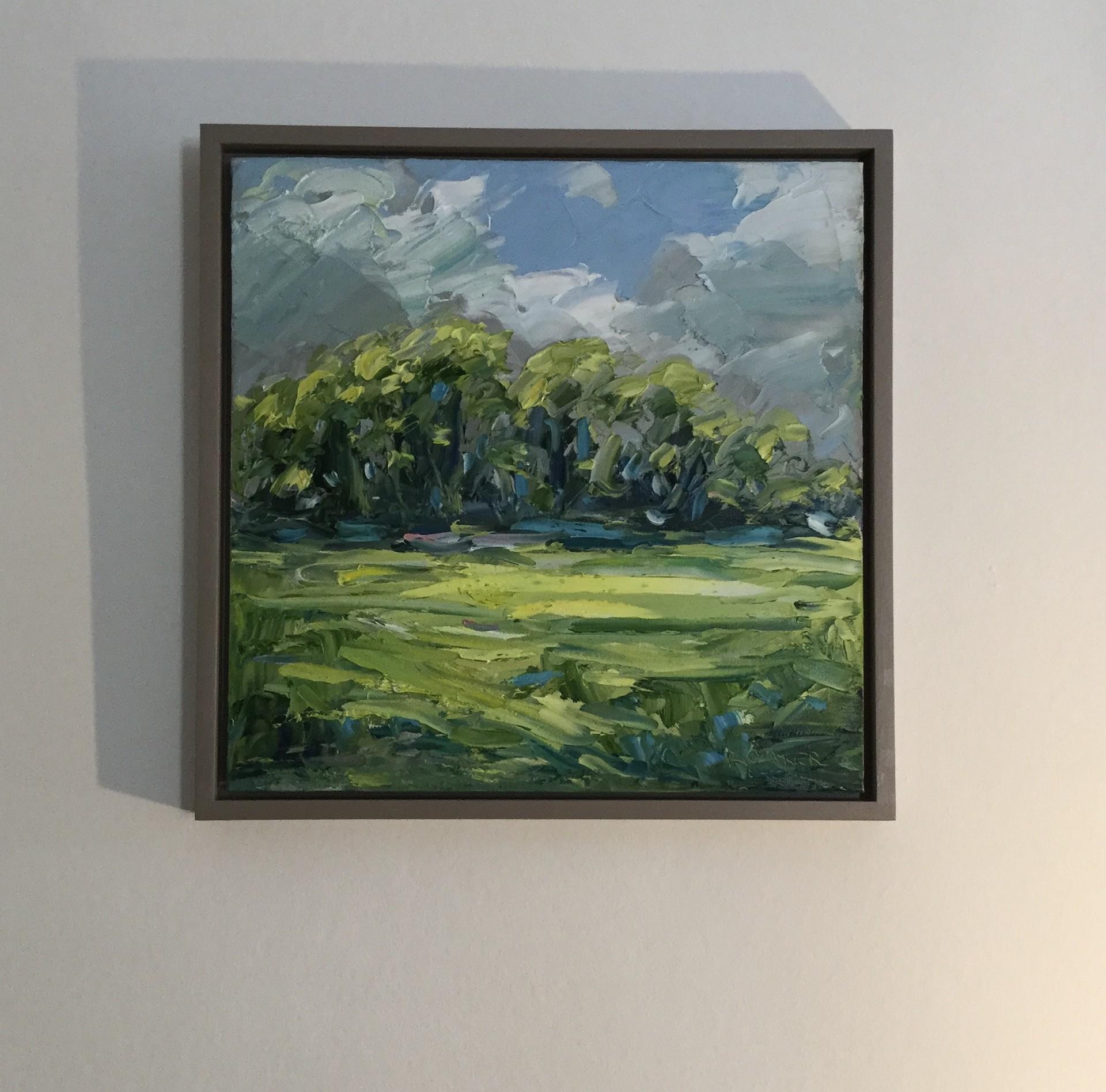 Rupert Aker
Ash Trees in Sprnig
Original Landscape Painting
Oil Paint on Canvas Board
Image Size: H 30.5cm x W 30.5cm
Frame Size: H 33cm x W 33cm x D 3cm
Sold Framed in a Painted Wooden Float Frame
Free Shipping

Ash Trees in Spring is an original
