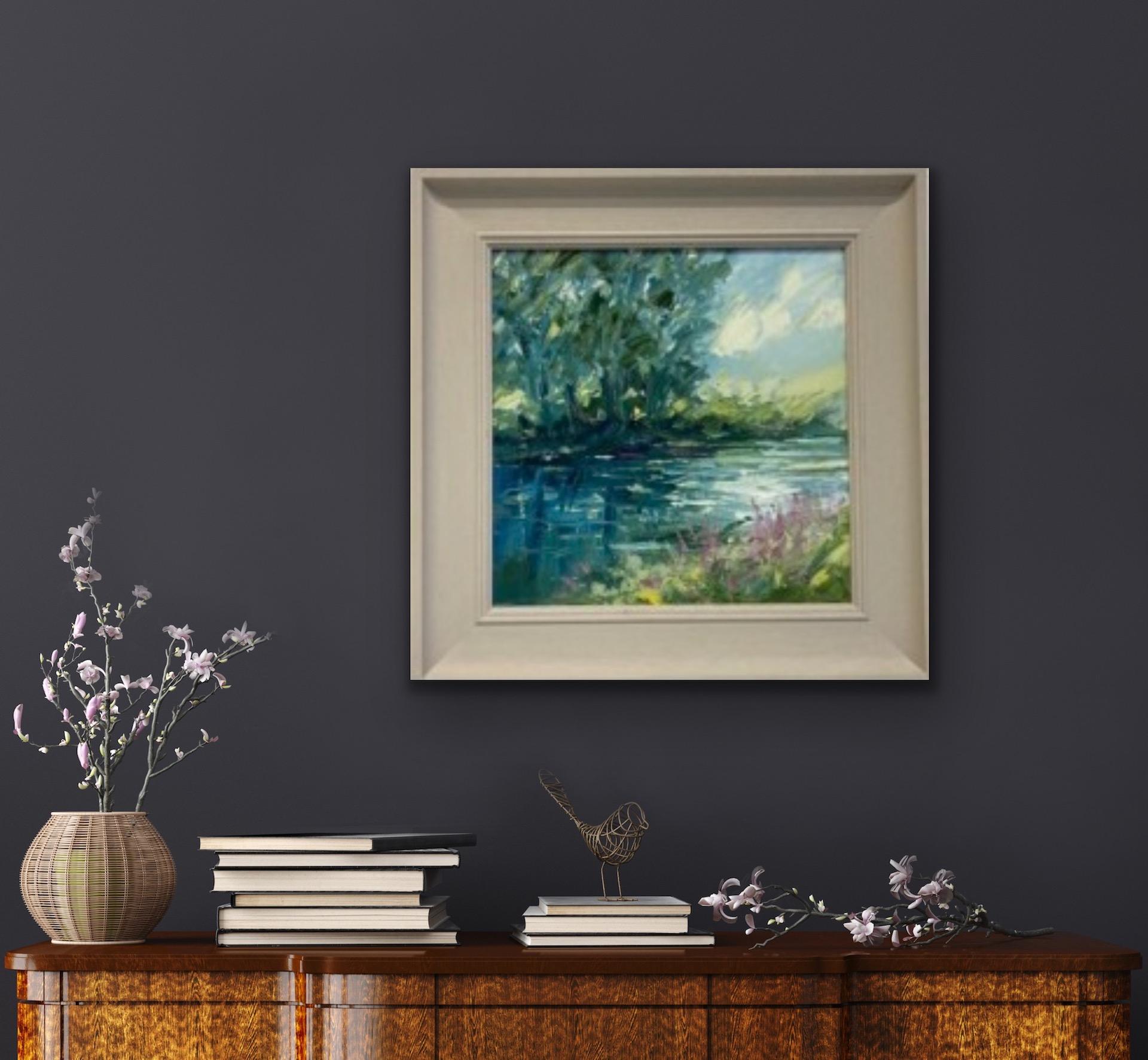 Rupert Aker, Beside the Windrush, Cotswolds Landscape Art, Original Painting For Sale 4
