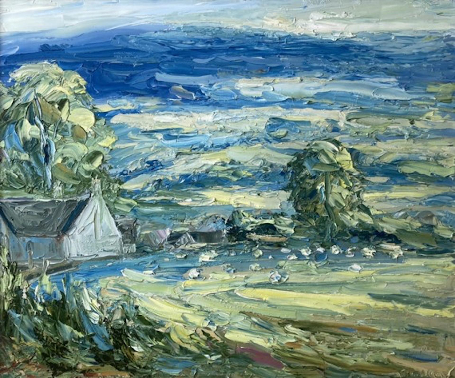 Rupert Aker, Clattergrove, Primavera, Pintura de paisaje de los Cotswolds, Arte asequible