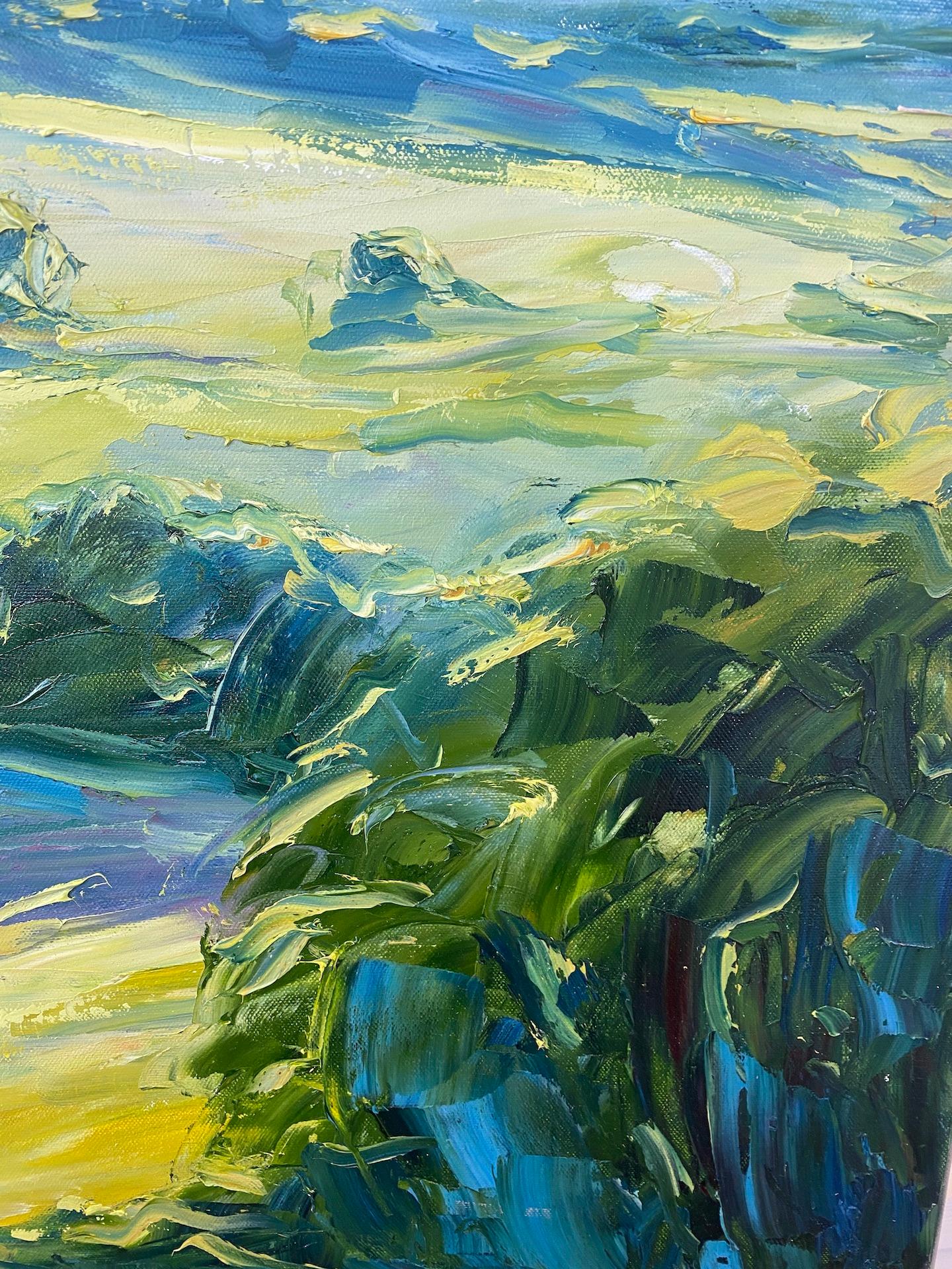 Rupert Aker, Sunset Over Birdlip, Original Painting, Landscape Art, Art Online 2