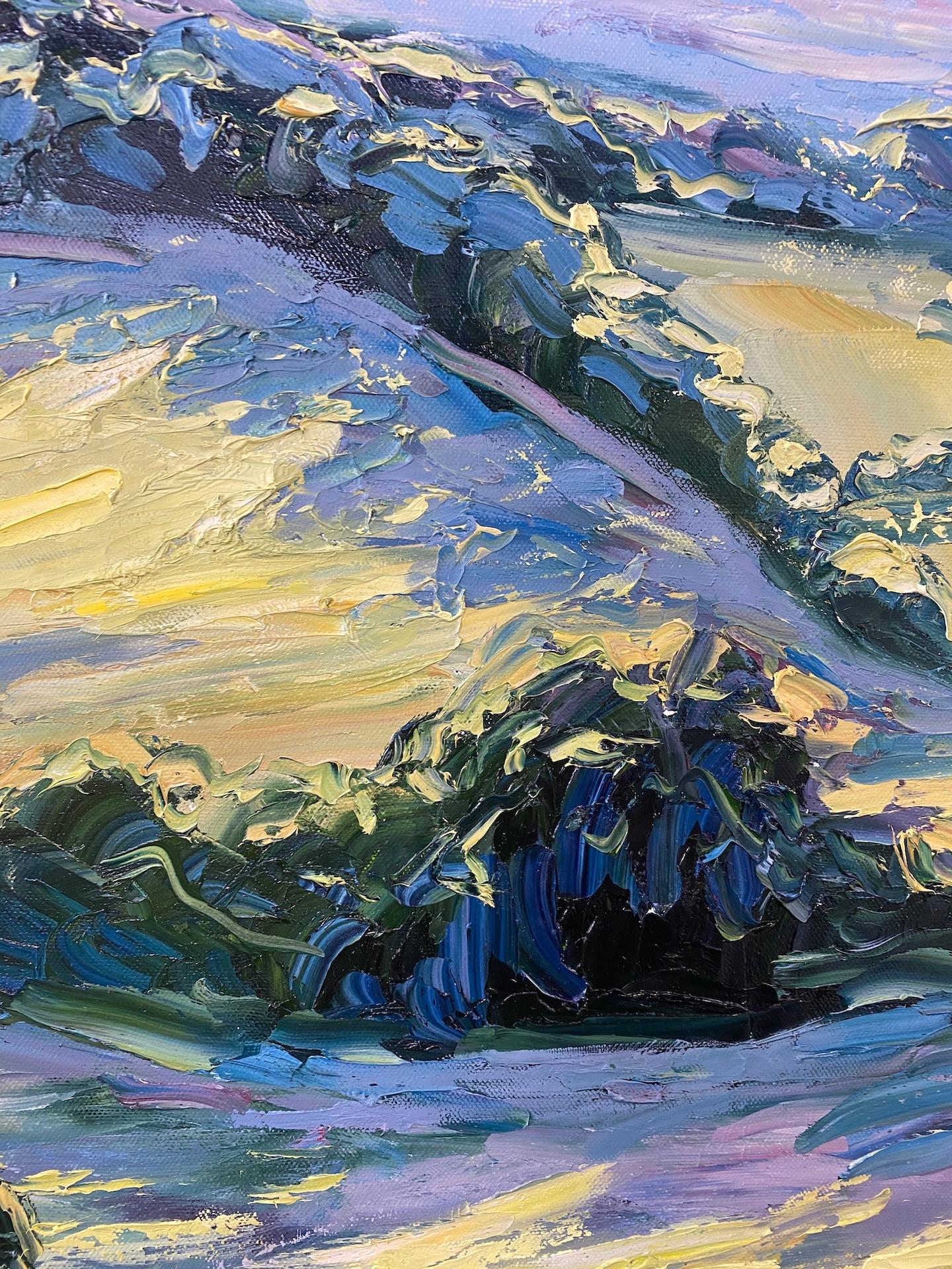 Rupert Aker, Sunset Over Birdlip, Original Painting, Landscape Art, Art Online 3