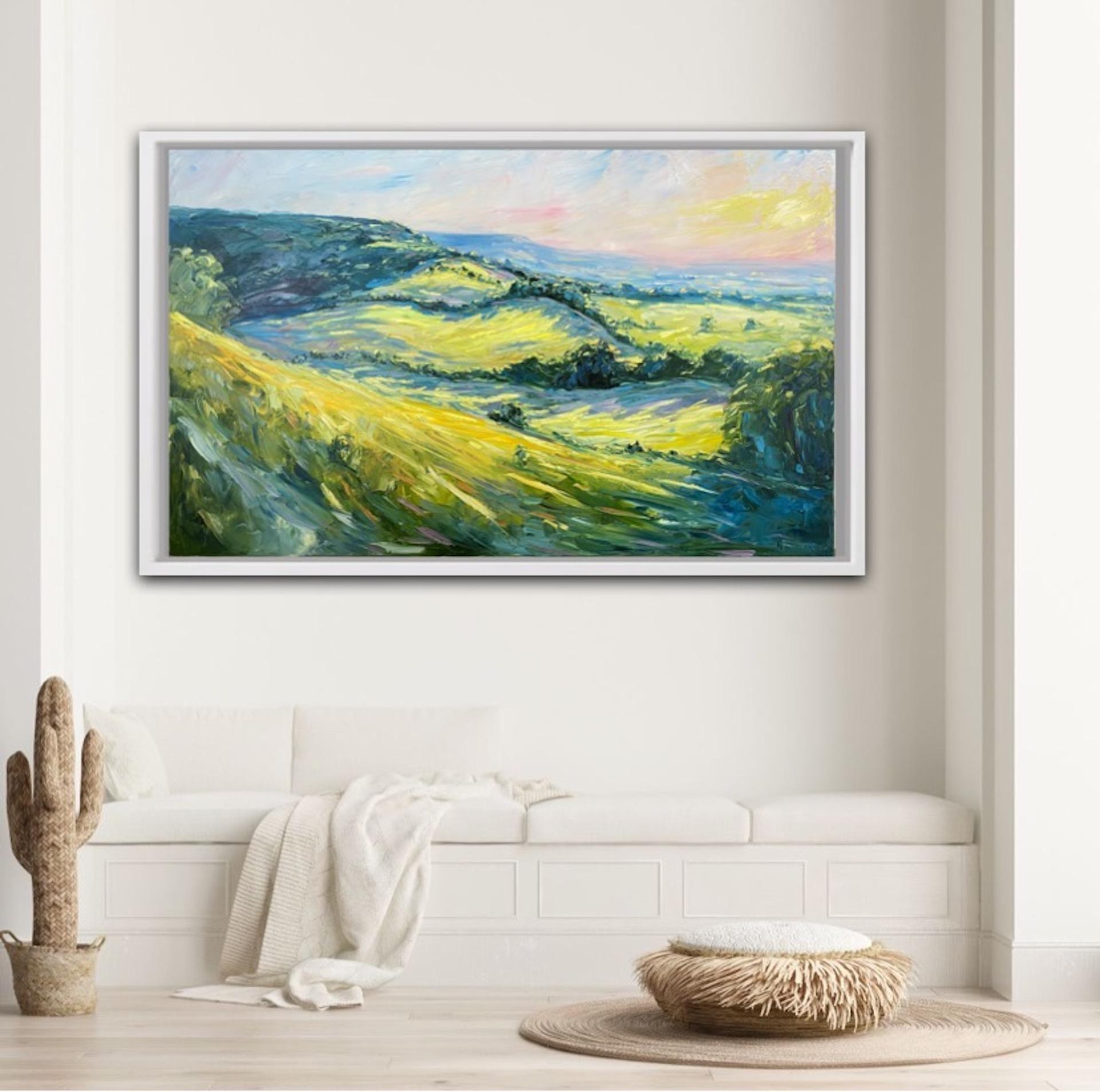 Rupert Aker, Sunset Over Birdlip, Original Painting, Landscape Art, Art Online 6