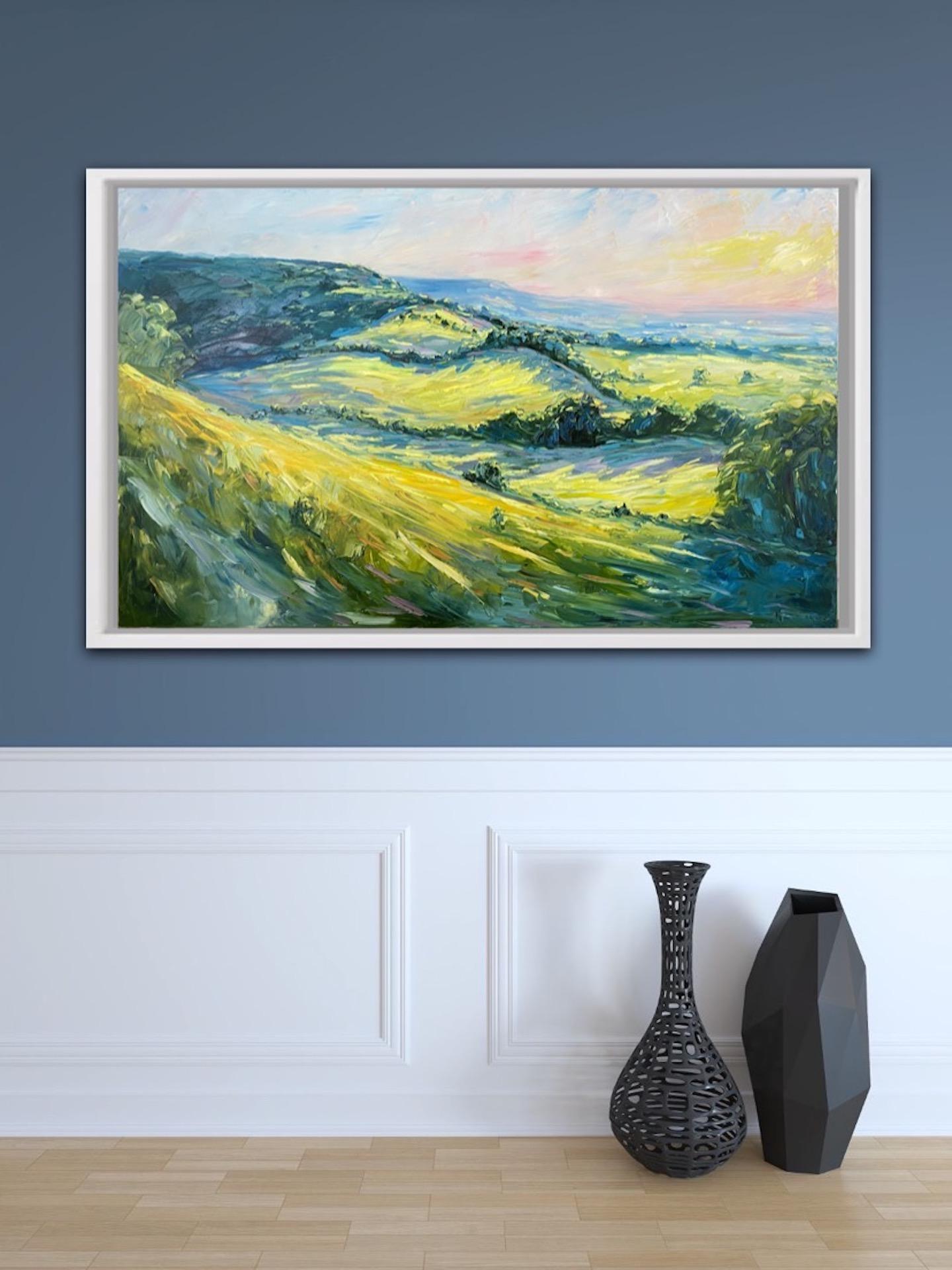 Rupert Aker, Sunset Over Birdlip, Original Painting, Landscape Art, Art Online 8