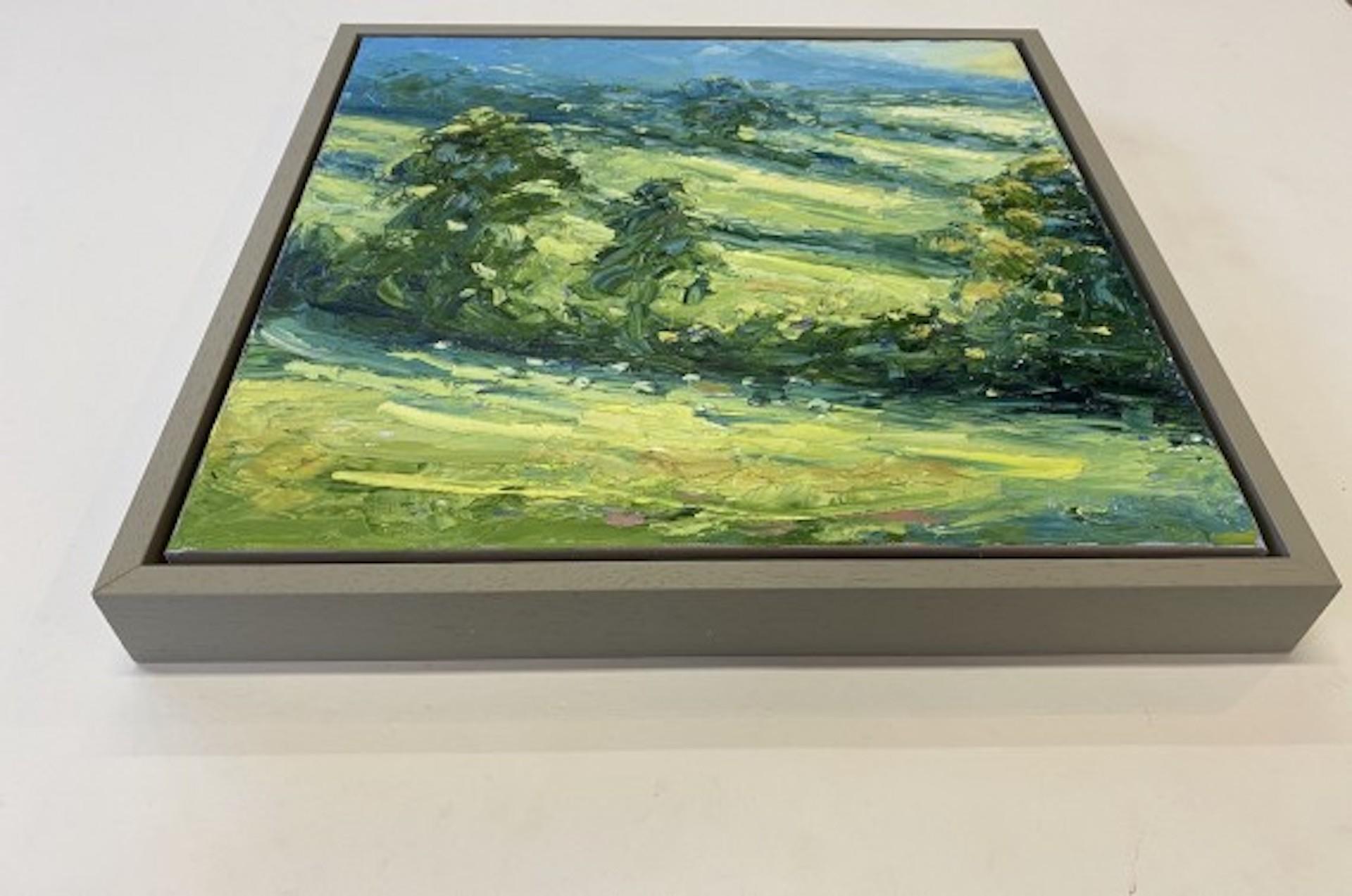 Sheepscombe Morning, Landscape Painting, Green Contemporary Expressionist Art For Sale 3