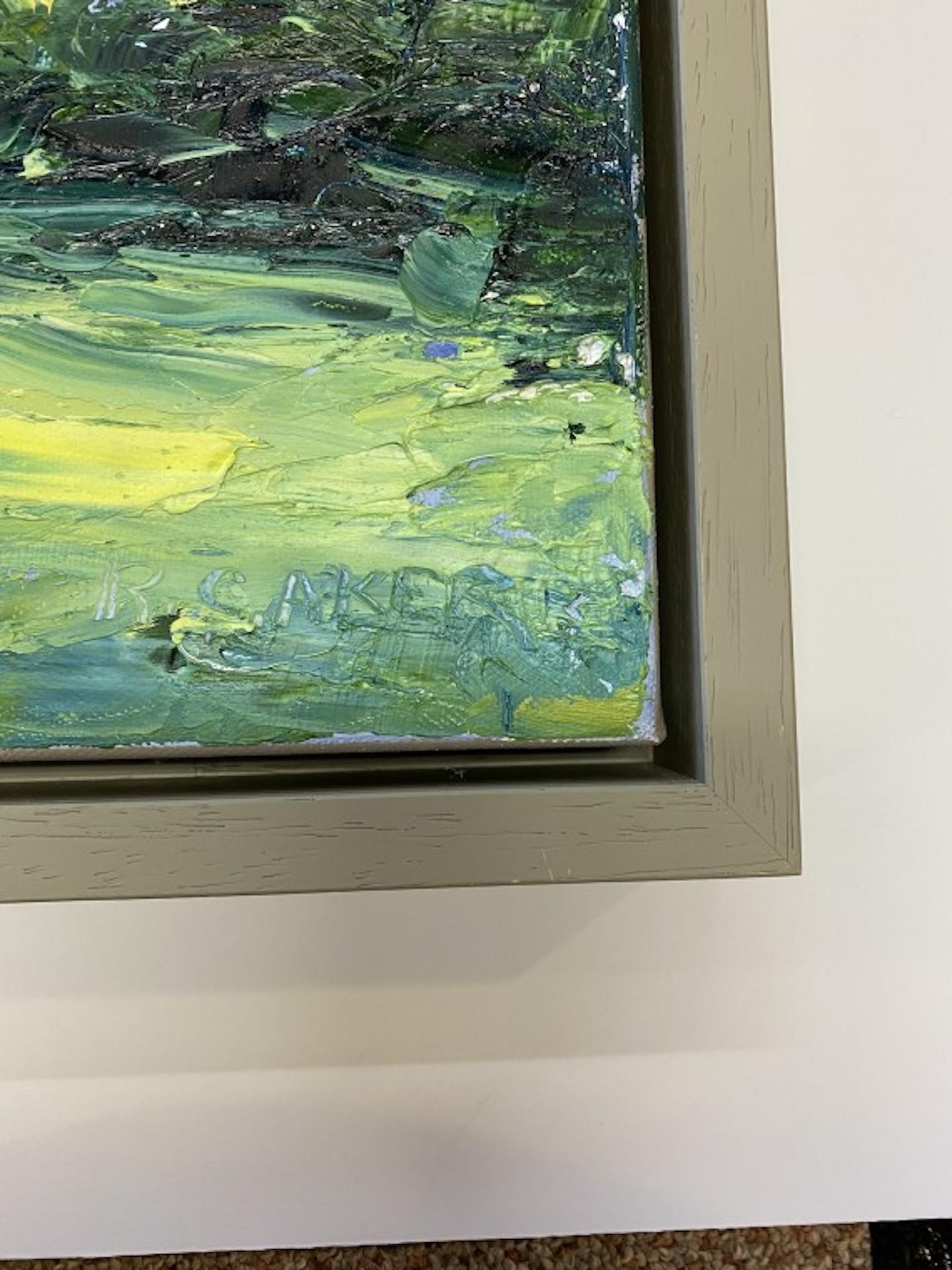 Sheepscombe Morning, Landscape Painting, Green Contemporary Expressionist Art For Sale 4