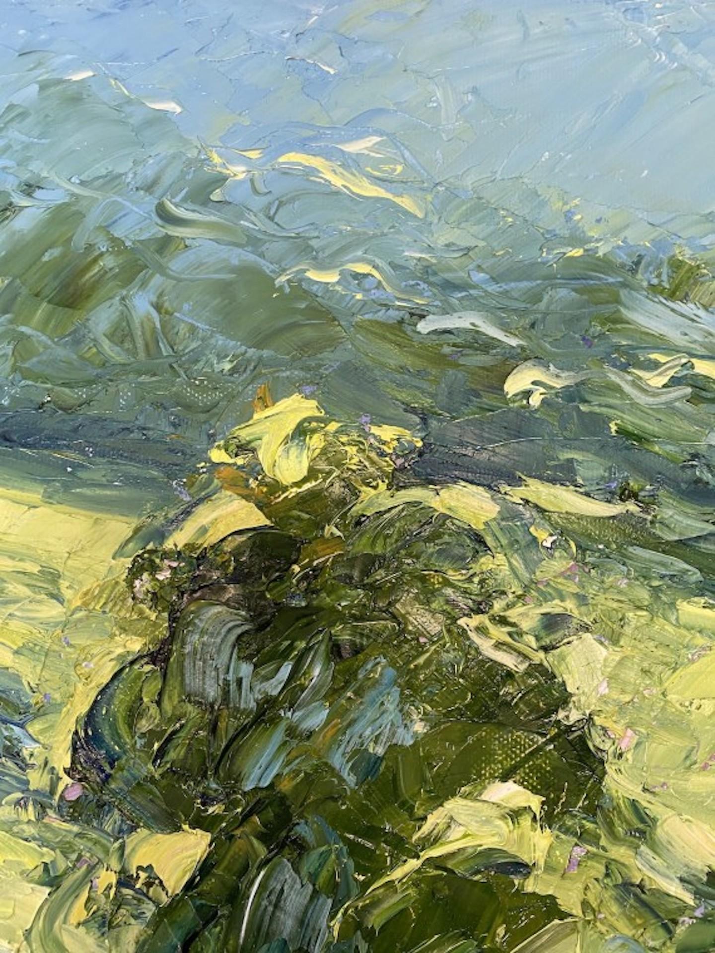 Sheepscombe Morning, Landscape Painting, Green Contemporary Expressionist Art For Sale 6