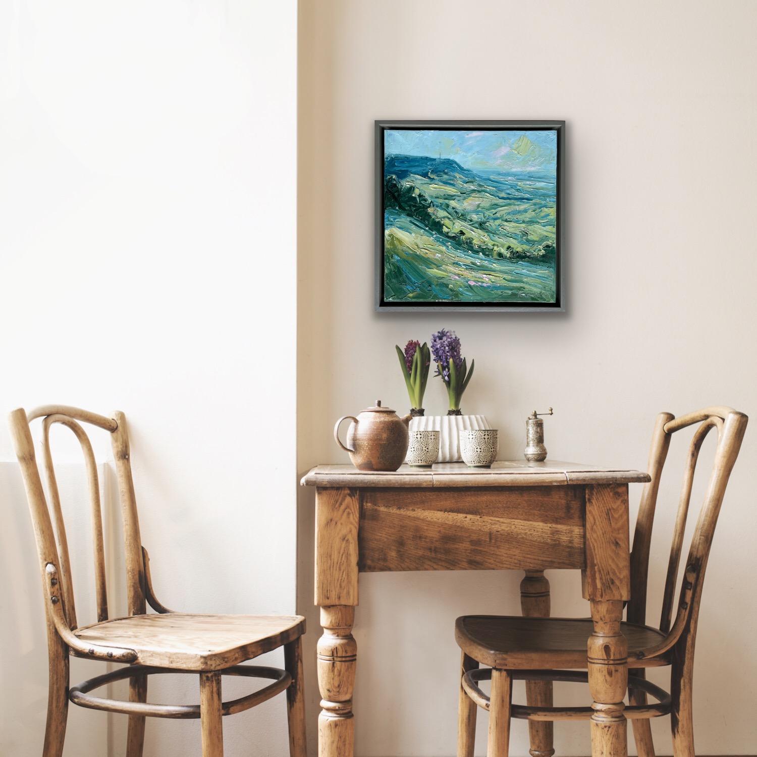Hill, après-midi, Gloucestershire. Paysage impressionniste - Painting de Rupert Aker