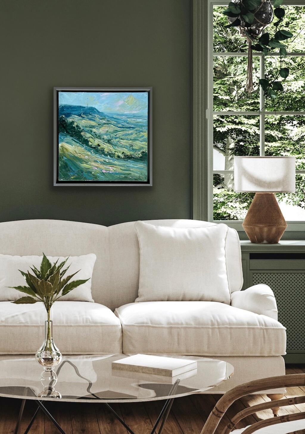 Stinchcombe Hill, tarde, Gloucestershire. Original, Paisaje impresionista en venta 3