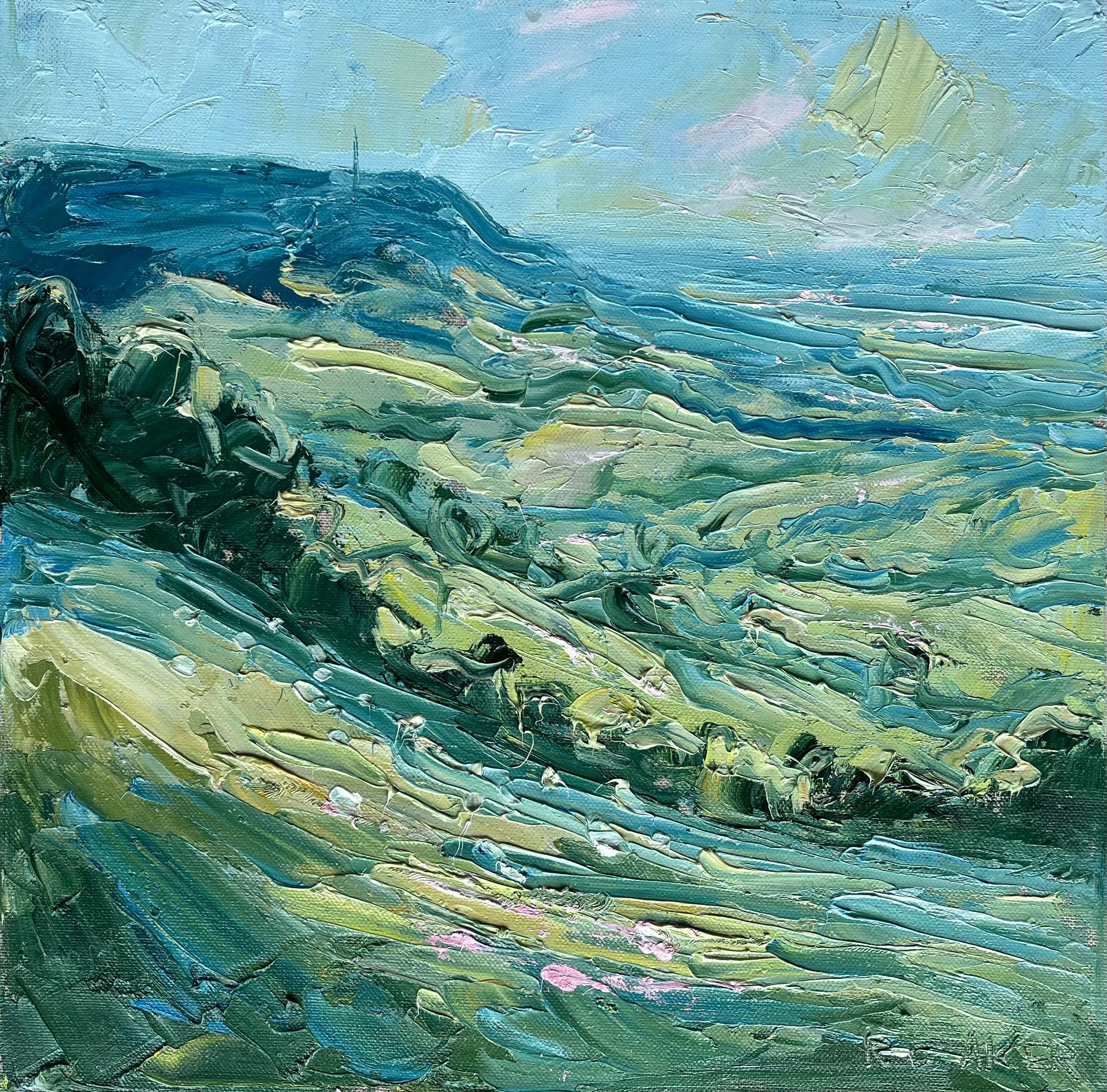 Stinchcombe Hill, pomeriggio, Gloucestershire. Originale, paesaggio impressionista