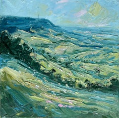 Stinchcombe Hill, pomeriggio, Gloucestershire. Originale, paesaggio impressionista