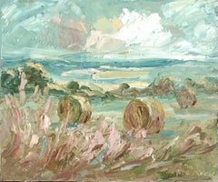 Summer Bales by Rupert Aker, Landscapes, Impressionist, Hay Bales 